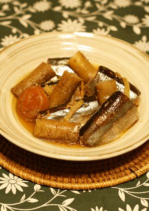 圧力鍋☆梅ぇ～✿さんま牛蒡煮-レシピのメイン写真