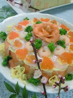 【ひなまつり・ちらし寿司ケーキ】-レシピのメイン写真