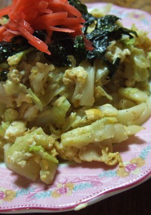 春キャベツとベーコンの焼きうどん-レシピのメイン写真
