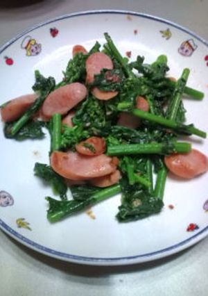 菜の花とウインナーの炒め物-レシピのメイン写真