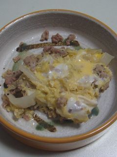 白菜 と ひき肉 の 卵とじ-レシピのメイン写真