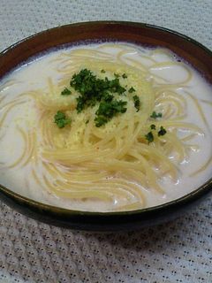 明太子クリーム☆スープスパ-レシピのメイン写真