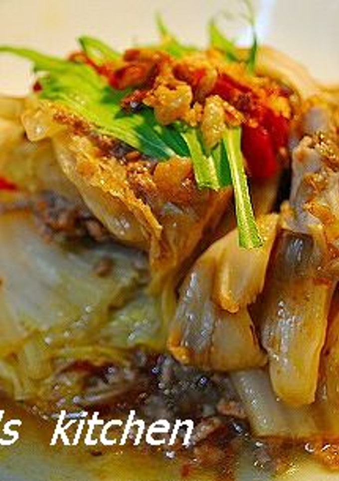 挽肉・白菜・舞茸の重ね蒸し煮トマトソース-レシピのメイン写真