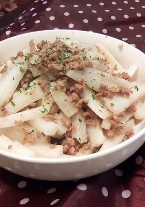簡単なのに美味しい長いもひき肉炒め-レシピのメイン写真