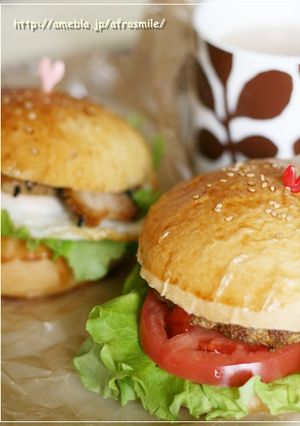 手捏ねバンズdeハンバーガー♪-レシピのメイン写真