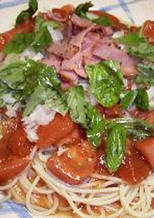 ★フレッシュバジルとベーコントマトの冷製パスタ★-レシピのメイン写真