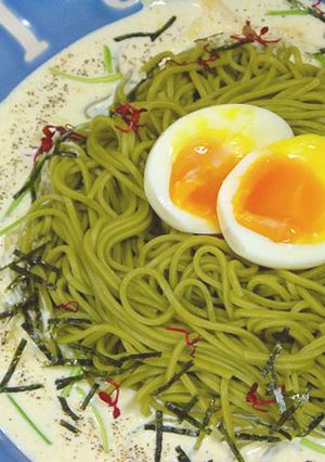 ☆純純和風☆茶そばカルボナーラ(冷製)-レシピのメイン写真