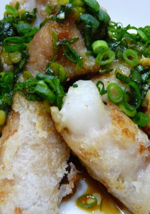 鳥皮のメンタイ巻き巻きカラっと焼き♪-レシピのメイン写真