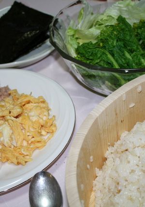 季節の菜の花も使った簡単手巻き寿司-レシピのメイン写真