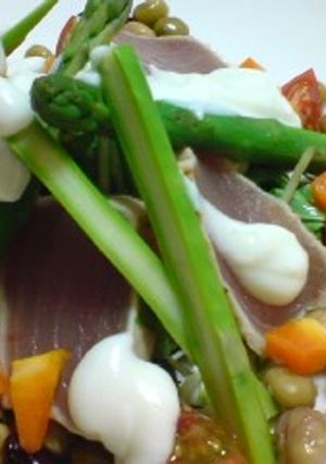 和風ドレッシングで鮪タタキサラダ-レシピのメイン写真
