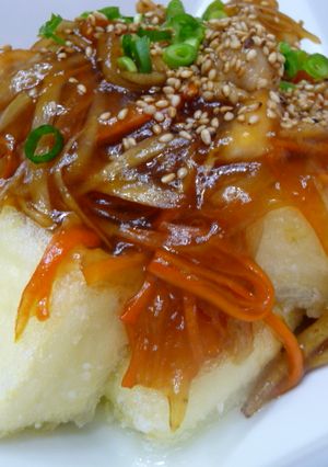 新ゴボウの鳥皮シャキシャキ揚げだし豆腐♪-レシピのメイン写真