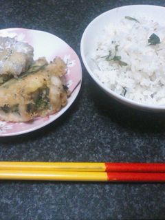 太刀魚の大葉巻き天ぷら&シソしらすご飯♪-レシピのメイン写真