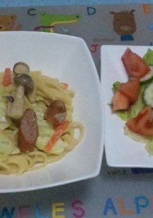 ★キャベツとしめじのクリームチーズパスタ-レシピのメイン写真