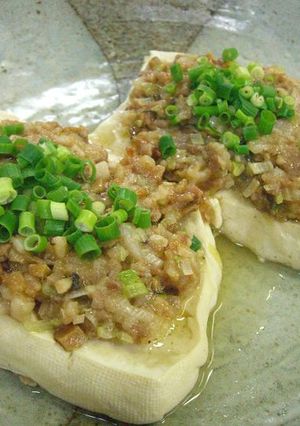 レンジで簡単!　中華風蒸し肉そぼろ豆腐-レシピのメイン写真