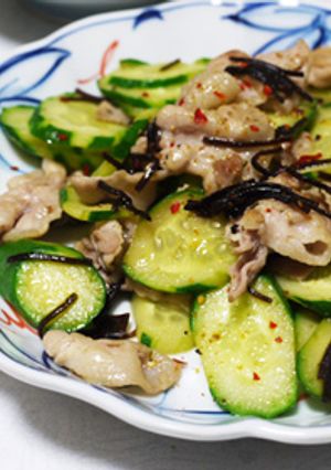 あっさり塩味♪キュウリと豚肉の塩昆布炒め-レシピのメイン写真