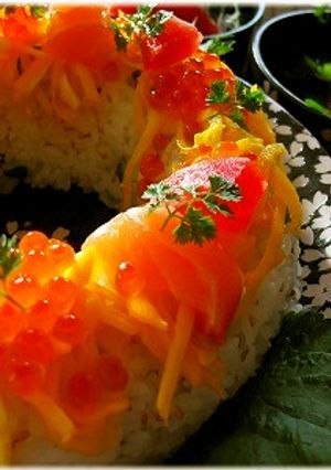 *海鮮ケーキ寿司*お祝いやパーティにも♪-レシピのメイン写真