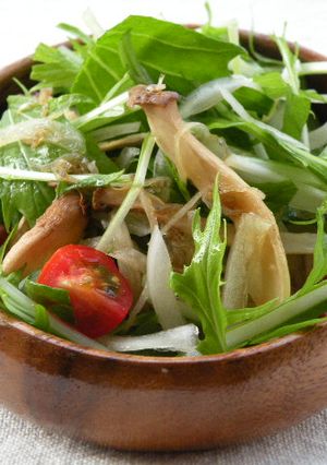 焼きエリンギと水菜のじゃこサラダ-レシピのメイン写真