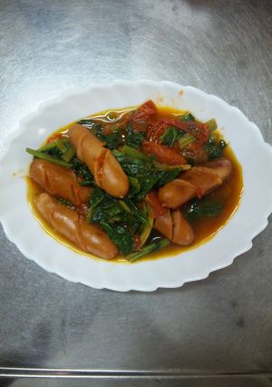 ウインナーとほうれん草のとまと炒め-レシピのメイン写真