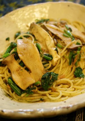 食感エリンギとホウレン草のツナ風味パスタ-レシピのメイン写真
