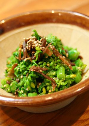 関西の春味♪菜の花とくぎ煮の酢の物-レシピのメイン写真