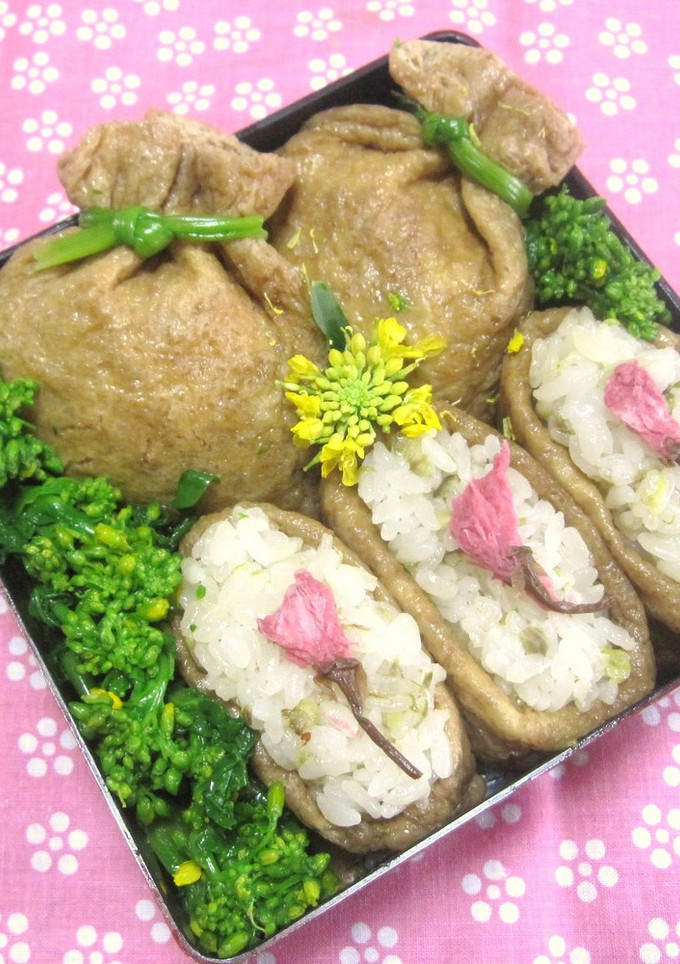お花見弁当✿春限定！ふきのとう黒糖稲荷✿-レシピのメイン写真