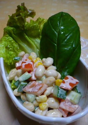 大豆とトマトのバジル添えサラダ！-レシピのメイン写真