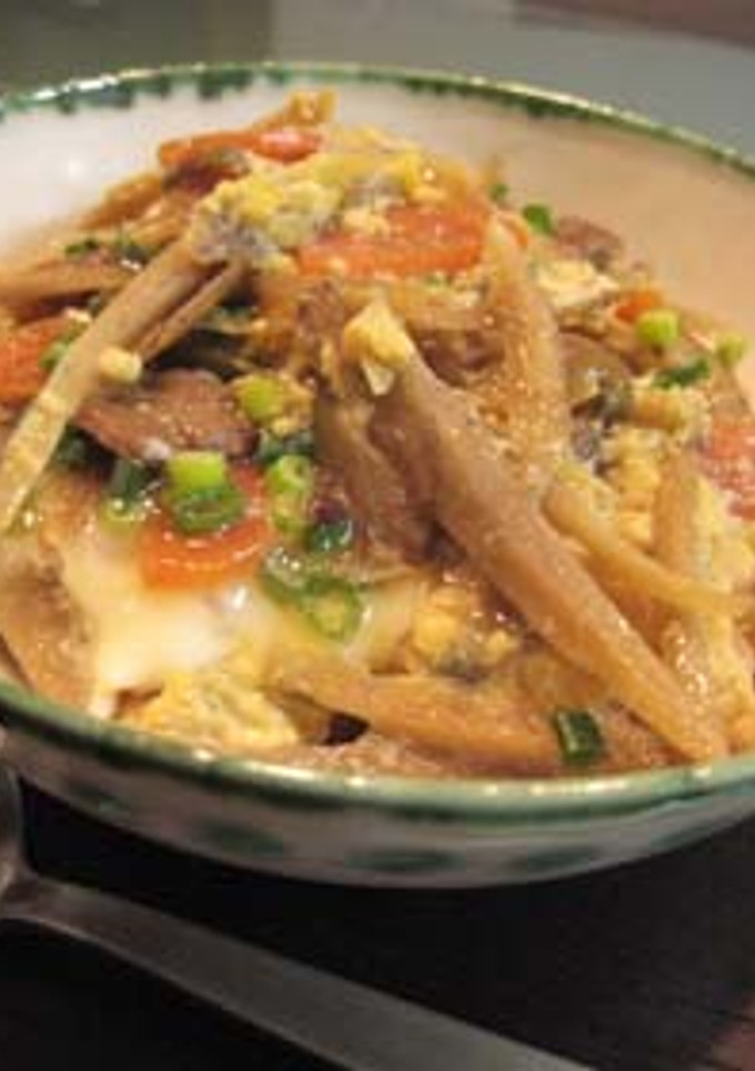 新ごぼうの甘辛卵とじ丼-レシピのメイン写真