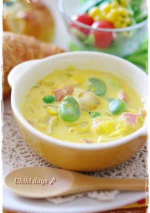 春野菜でかぼちゃのクリームスープ-レシピのメイン写真