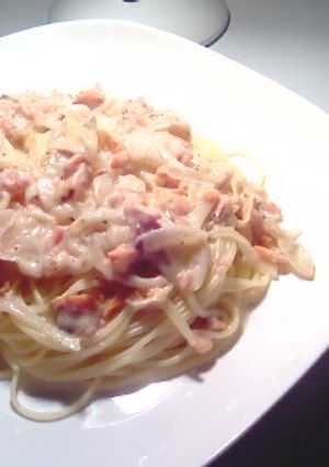 鮭クリームのスパゲッティ-レシピのメイン写真