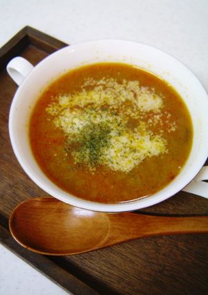 豆の茹で汁活用☆ぴりぴりスープ-レシピのメイン写真