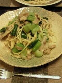 豚肉と青梗菜の和風スパゲティ-レシピのメイン写真