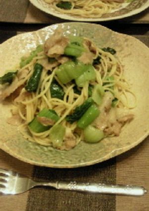 豚肉と青梗菜の和風スパゲティ-レシピのメイン写真