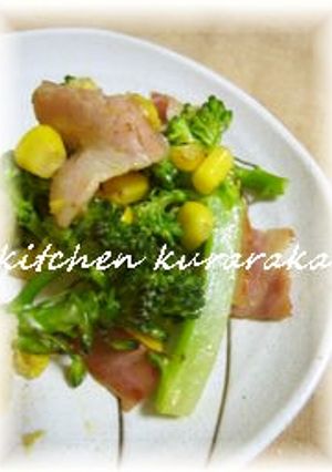 ブロッコリーとベーコンのカレー炒め-レシピのメイン写真