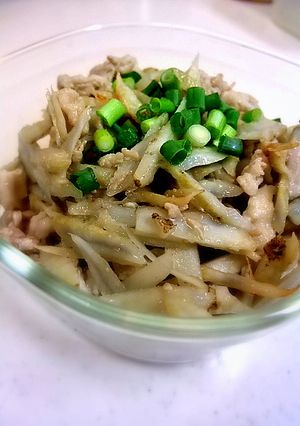 豚バラ肉とごぼうのさっぱり炒め-レシピのメイン写真
