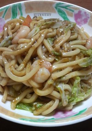 10分でランチ！のりの佃煮で焼きうどん-レシピのメイン写真