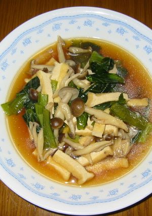 小松菜・ぶなしめじと油揚げの煮びたし-レシピのメイン写真