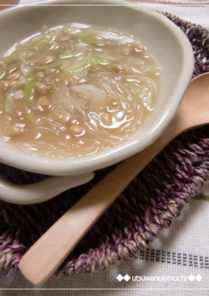 ゴマ風味♪納豆と春雨のネバネバ中華スープ-レシピのメイン写真
