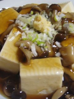 サッとできる!あんかけキノコ豆腐-レシピのメイン写真
