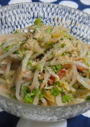 ほんのり春色もやしの梅肉和え-レシピのメイン写真