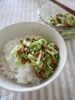 ねばねばキャベツ納豆丼-レシピのメイン写真