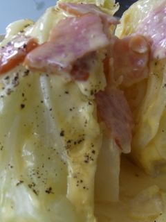 ヘルシー!蒸キャベツのカルボナーラソース-レシピのメイン写真