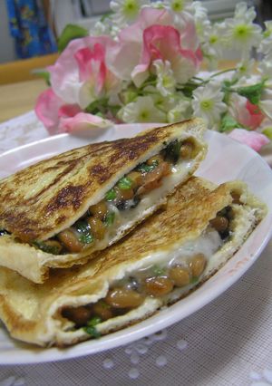 あの納豆で！お揚げちゃん♡納豆プラス柚子胡椒☆チーズ☆海苔☆梅干し入り-レシピのメイン写真