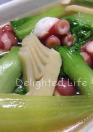 タコとチンゲン菜の煮物-レシピのメイン写真