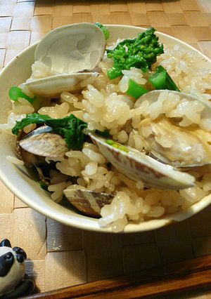 あさりと菜の花の炊き込みご飯-レシピのメイン写真