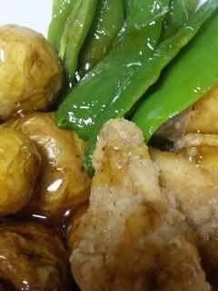 新じゃがと手羽中唐揚げの和風あんかけ-レシピのメイン写真