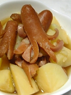 ★簡単♪じゃが芋とウインナーの麺つゆ煮★-レシピのメイン写真