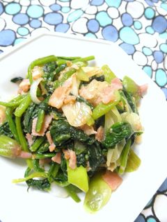 ほうれん草とベーコンのねぎゴマ☆和風炒め-レシピのメイン写真