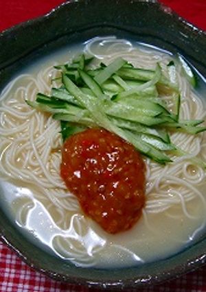 ピリ辛大好き❤簡単豆乳そうめん♪-レシピのメイン写真