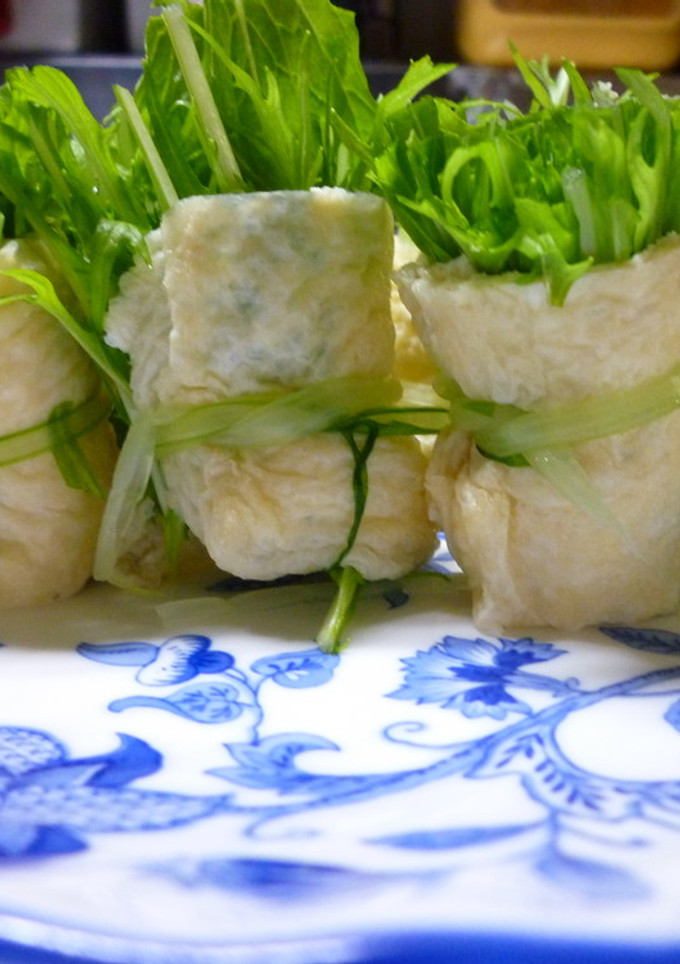 水菜と油揚げの巻き巻き煮-レシピのメイン写真