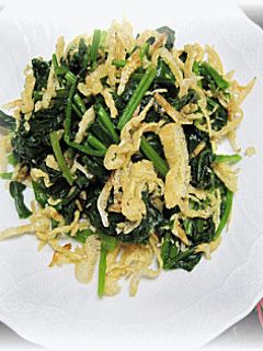 ほうれん草+油揚げ+干しえび-レシピのメイン写真